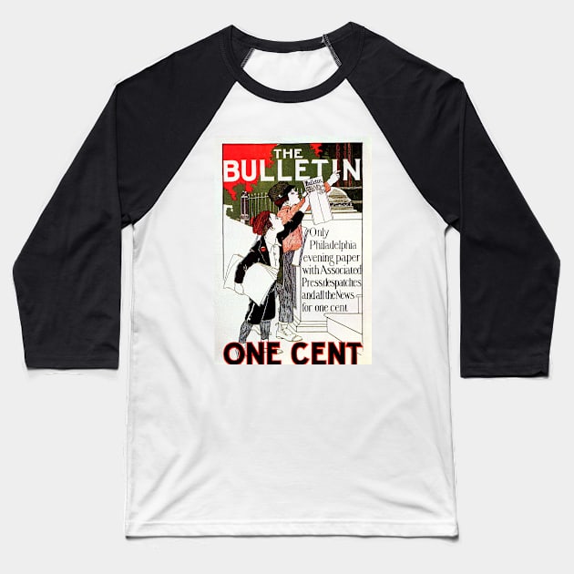 THE BULLETIN One Cent Philadelphia Evening Paper Vintage Newspaper Advertisement Baseball T-Shirt by vintageposters